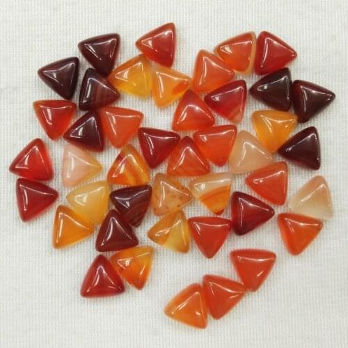 Wholesale 50pcs/lot 2017 fashion high quality natural red onyx triangle cab cabochon beads 10x10x10mm for jewelry making free