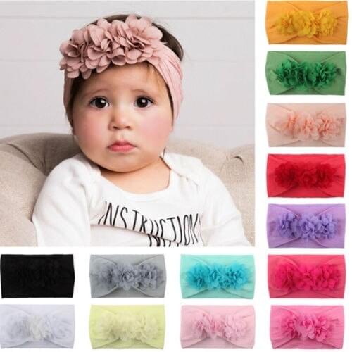 Kids Girl Baby Toddler Flower Headband Hair Band Accessories Headwear Head Wrap 13 Colours
