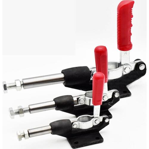 32/42/60mm Plunger Stroke Metal Push Pull Toggle Clamp 227/386/680Kg Plastic Cover Handle Ductile Iron Base Push Pull Clamp