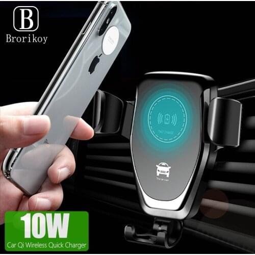 Qi Car Wireless Charger for iPhone 11 Pro Xs Max Samsung S20 S10 Huawei Automatic Stand 10W Wireless Car Fast Charging Bracket