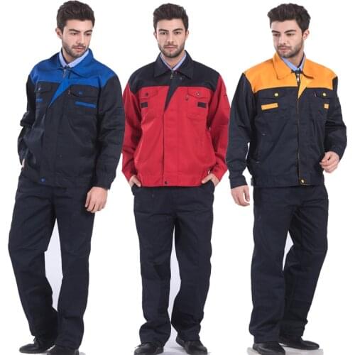 Working Clothes for Men Workwear Jacket and Pants 2 PCS Repairman Auto Mechanics High Quality Work Clothing