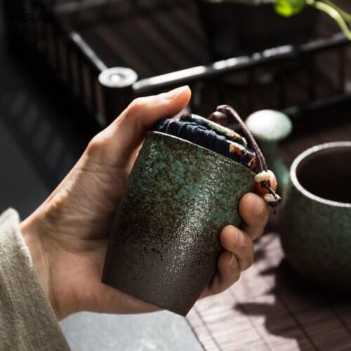 Retro Ceramics tea jar Tieguanyin containers travel tea bag storage box Portable pottery tea caddy spice organizer storage tank
