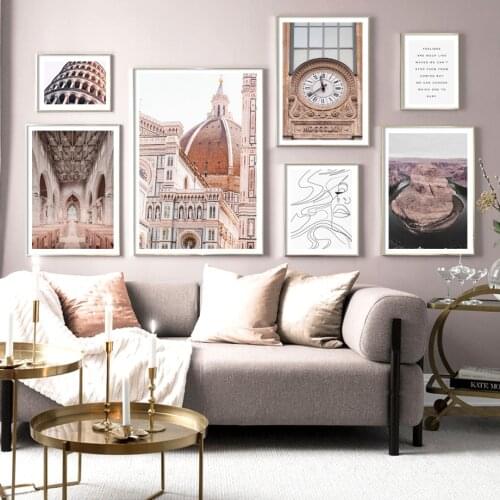 Rome Italy Morocco Building Abstract Line Wall Art Canvas Painting Nordic Posters And Prints Wall Pictures For Living Room Decor