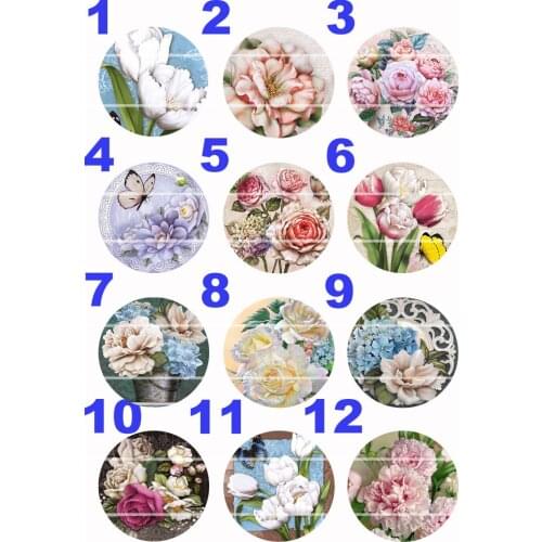 Handmade 10mm~30mm Colorful picture Round Glass Cabochons for Necklace Decoration and Phone Chain Accessaries60/PCS-158