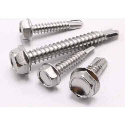 410 Stainless Steel Hex Self Drilling Screw Bolt Hexagonal Self Tapping Tail Screws M4.2 M4.8 M5.5 M6.3
