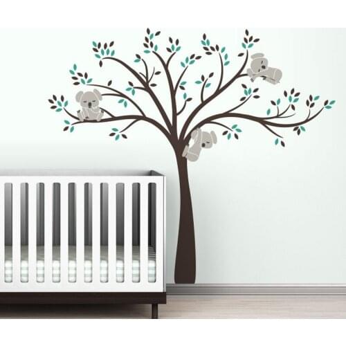 Modern Koala Tree Branches Wall Decal Baby Nursery Wall Decor Vinyl Mural DIY Wall Sticker For Kids Room Bedroom Wall Art A-31