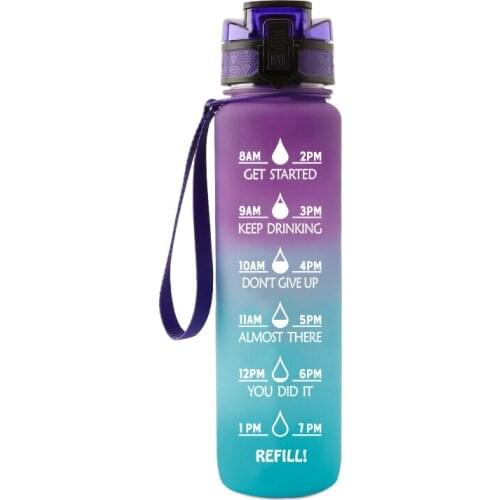 1000ML Sports Fitness Plastic Water Cup Scrub Handle Leakproof Water Bottle Student Space Cup Water Bottles