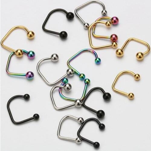 U Shaped Fake Nose Ring Hoop Septum Rings Stainless Steel Nose Piercing Fake Piercing Oreja Pircing Jewelry