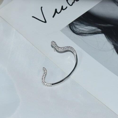 European And American Style Simple Retro Dark Punk Style Jem Snake-Shaped Ear Bone Clip Ring Party Holiday Ear Jewelry Female