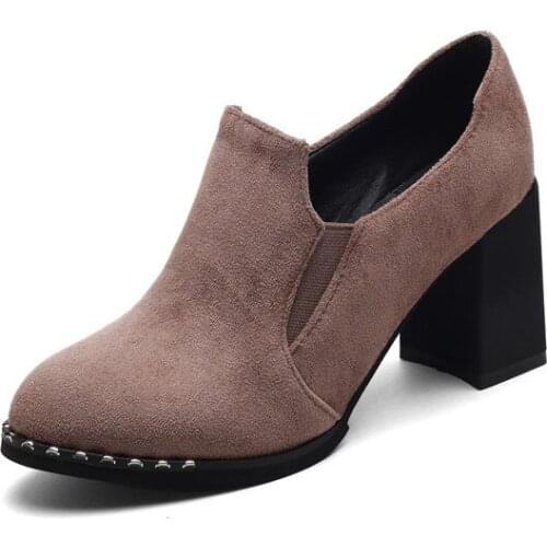 In 2018 during the spring and autumn fashion thick with high heels in the mouth size 43 yards 32 - womens shoes, 18410