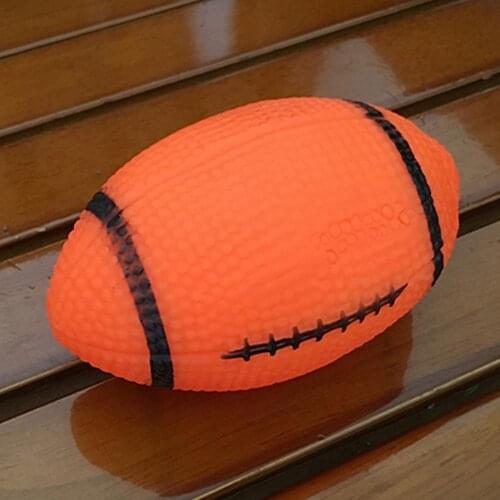 Pet Puppy Chew Bite Rugby Ball Squeaker Squeaky Training Sound Toy Dog Gift