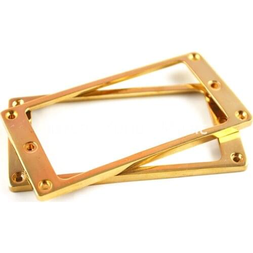 Niko 1 Set of 2pcs Flat Metal Humbucker Pickup Frame Mounting Ring 4mm Thick Gold With 8 Screws Free Shipping Wholesales