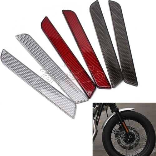 1pair 3 Colors Motorcycle Front Fork Leg Reflector Reflective Sticker ABS Plastic For Harley Universal All Bikes Cars Trucks