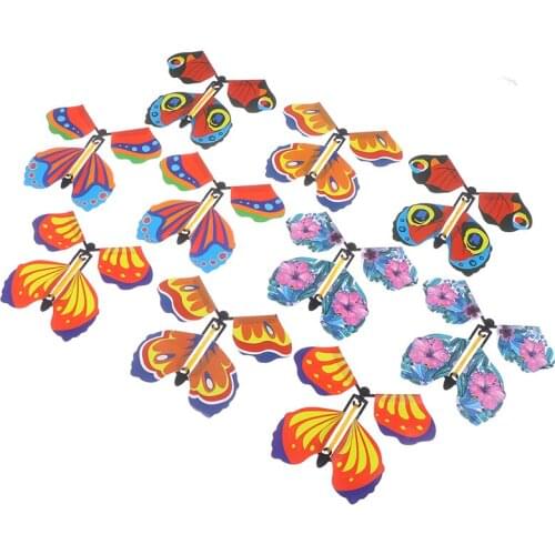 10pcs Magic Butterfly Flying Butterfly With Card Toy With Empty Hands Solar Butterfly Wedding Magic Props Magic Tricks
