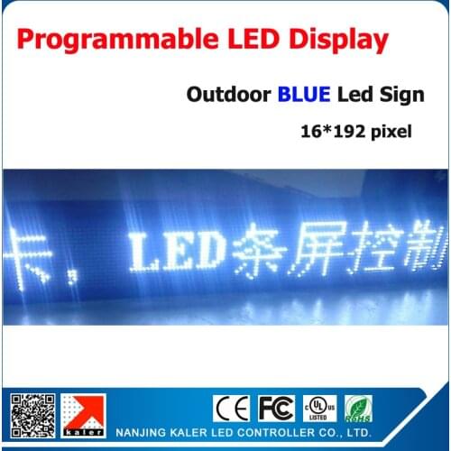 16*192pixels p10mm,led outdoor sign,white color high brightness led electronic board led advertising display sign waterproof