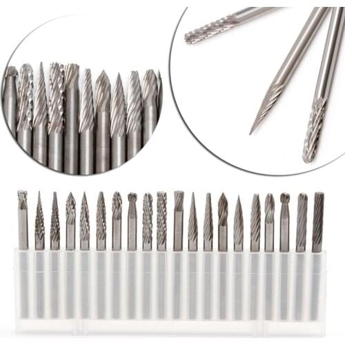 20Pcs/Set 1/8" 3mm Tungsten Carbide Cutter Rotary Burr Set CNC Engraving Bit