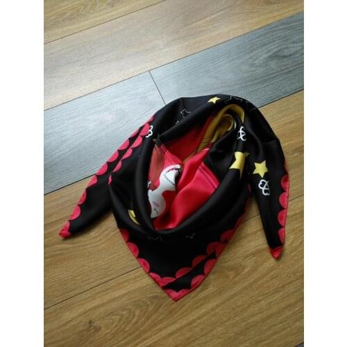 2019 new arrival fashion brand classic moon pattern 100% silk scarf 90*90 cm square shawl twill wrap for women free shipping