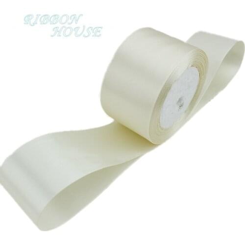 25 yards/roll) 2'' (50mm) Cream White Single face satin ribbon webbing decoration gift Christmas ribbons