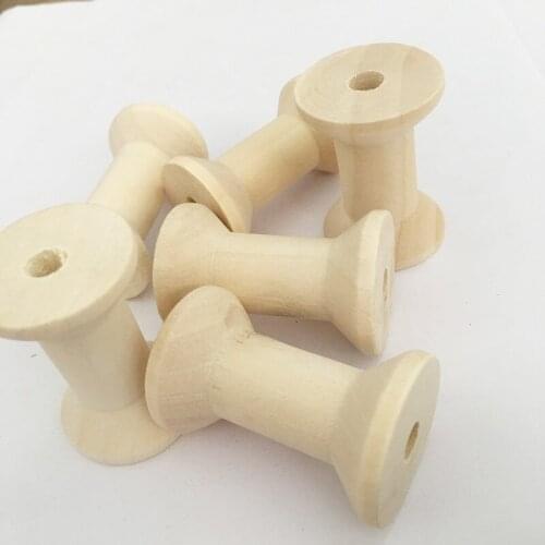 500 pcs 4.7*3.1 cm Zakka Wooden Bobine Classic Style DIY Sewing Tool Wooden Spool For Twine Storage Thread Wire Needlework