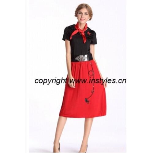 50s Rock N Roll Girls Fancy Dress 1950s Jazz Bopper women Costume Outfit party dress
