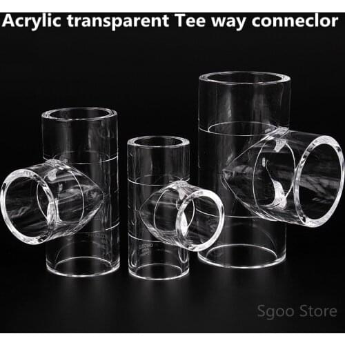 2~20Pcs Acrylic Tee Way Conneclor Aquarium Fish Tank Transparent Plexiglass PMMA Water Tank Garden Irrigation Accessories