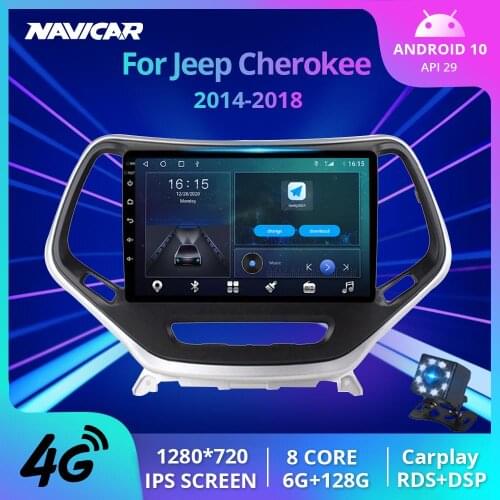 2DIN Android 10.0 Car Radio For Jeep Cherokee 5 KL 2014-2018 Car Multimedia Video Player DSP Navigation GPS No 2din Dvd Player