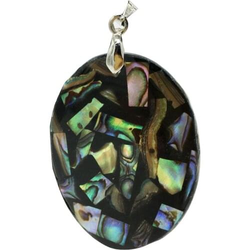 Free Shipping Women Fashion Jewelry Beautiful New Zealand Abalone Shell OvalPendant Bead 1pcs C8557