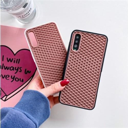 Phone Case For Samsung Galaxy A51 A71 A50 A70 A30 S10 S10 Plus S20 S20 Plus Shoe Sole Waffle Silicone Shockproof Back Cover Capa