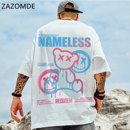 ZAZOMDE Print Oversized Men T Shirt Hip-Hop Cotton T-shirt O-neck Summer Streetwear Male Causal Tshirts 5XL Fashion Loose Tees