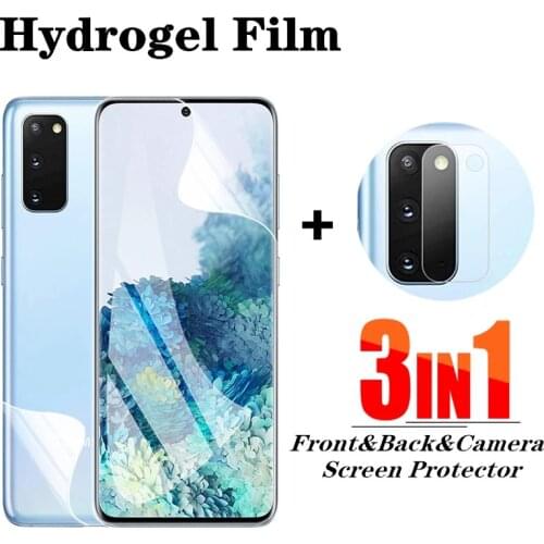 3 in 1 Hydrogel Film For Samsung Galaxy S21 Ultra S20 FE Front Back Film For s20 s21 Plus S20 S20fe Camera Len Screen Protector