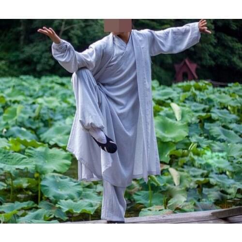 CUSTOMIZED 17color Linen kung fu suits taoism martial arts clothing sets Wudang tai chi uniform taoist robe wing chun 3pcs/set