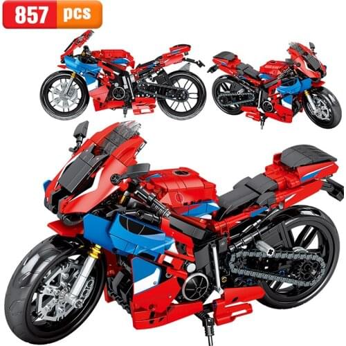 Japan Honda City Motorcycle CBR MOC Vehicle Model Building Blocks Creator Racing Mechanical Educational Bricks Toys For Children