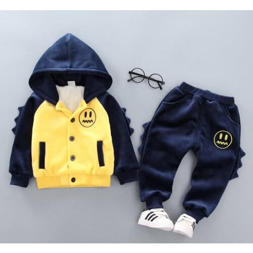 Baby Boys Girls Christmas Autumn Warm Coat + Pants 2Pcs Infant Kids Children Sports Suit Toddler Clothes