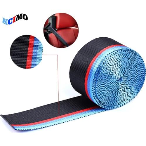 3.8 meter Multicolor Car Seat Belt Webbing European Standard Car Personalized Modification Seat Belt Webbing For Bmw Accessories