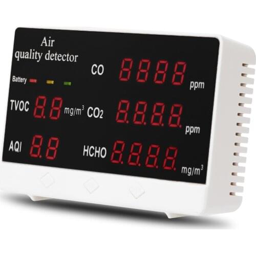 Multifunctional Digital Display High Accuracy CO CO2 HCHO TVOC Detector Air Quality Analyzer Monitor