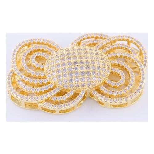 Fashion Jewelry Bijoux Zircon Flower Charms For Necklace Jewelry Making Wholesale Copper Micro Pave Big Charms Diy Accessories