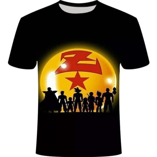 New Arrival 2021 Summer Fashion Super Luminous Dragon Ball 3D Printing Pattern Mens Short Sleeve Trend Casual T-shirt Apparel