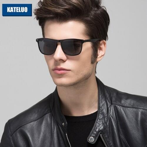 KATELUO 2020 Square Designer Sunglasses Men Polarized UV400 Lens Driver Sun Glasses for Men Eyewears Accessories 8586