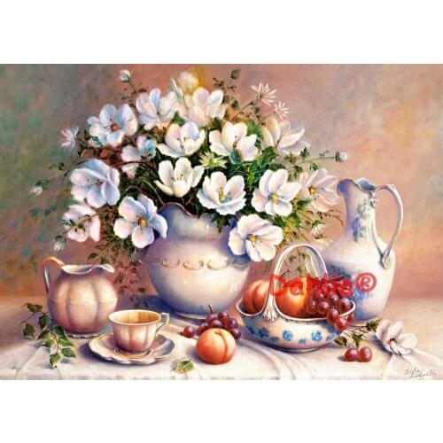 Vase flower simple European Handmade Needlework Embroidery DIY Cross Stitch Kits Crafts 14CT Unprinted Home Decor wall Arts