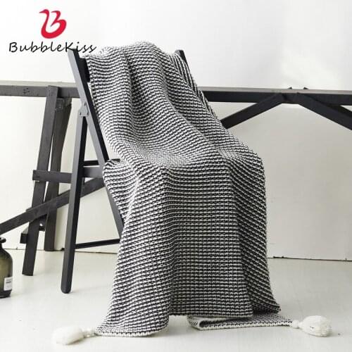 Bubble Kiss Nordic Plaid Blanket Gray Acrylic Blankets On The Bed Sofa Throw Blanket Modern Travel Portable Cover Blankets