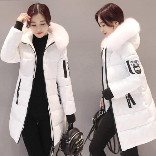 New women hooded warm coat winter jackets Big fur collar hats long parka cotton padded jacket female womens wadded plus size