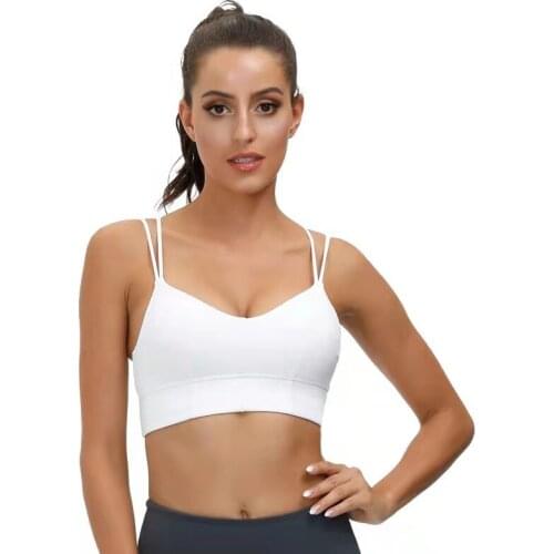 New European and American fitness bra with thin shock absorption cross back running Yoga underwear
