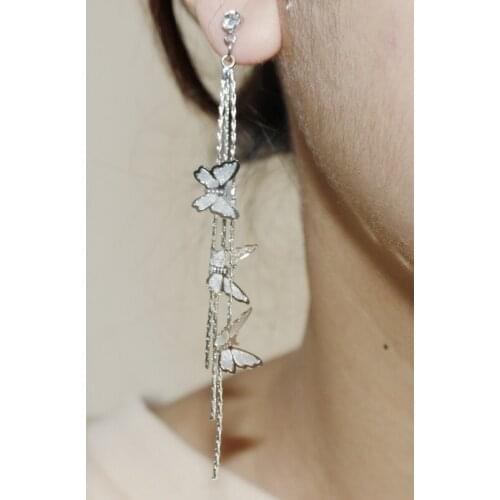 Ydgy mainstream original autumn and winter style long butterfly Tassel Earrings female
