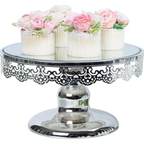 Silver Plated European-Style Cake Stand Tray Fruit Dessert Table Decoration Afternoon Tea Tray Cosmetics Jewelry Storage Rack