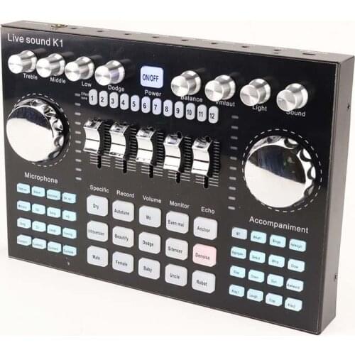 Pro Microphone Live Sound Card Bluetooth Digital Audio Mixer Effects Singing Cell Phone PC USB Powered Built-in Battery