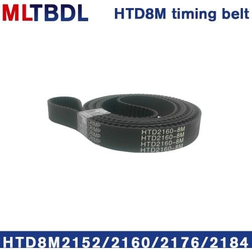 Rubber synchronous belt HTD8M 2152 2160 2176 2184 pitch=8mm arc tooth industrial transmission toothed belt width15/20/30/40