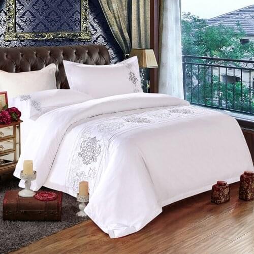 Luxury Hotel embroidery bedding set, embroidery hotel duvet cover