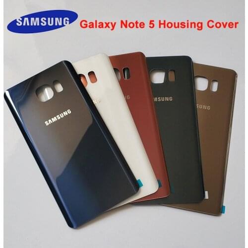 Samsung Galaxy Note5 Note 5 Back Battery Cover 3D Glass Housing Cover For Samsung note 5 note5 Door Rear Case Replacement + logo