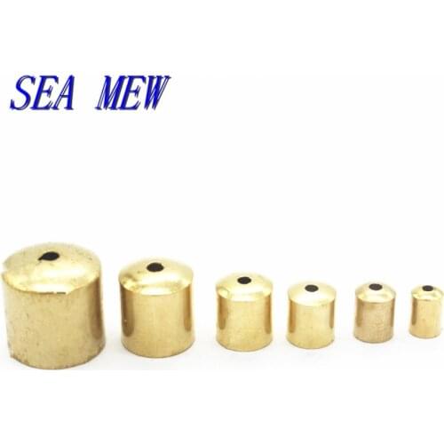 SEA MEW 100 PCS Metal Raw Brass Tassel Caps Crimp End Beads 11 Size DIY Accessories For Jewelry Making