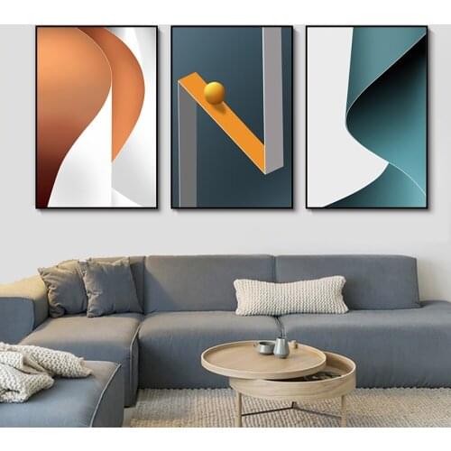 Scandinavian Cuadros Wall Art Poster Print Abstract Three-Dimensional Letters Painting Picture Modern Nordic Style Home Decor